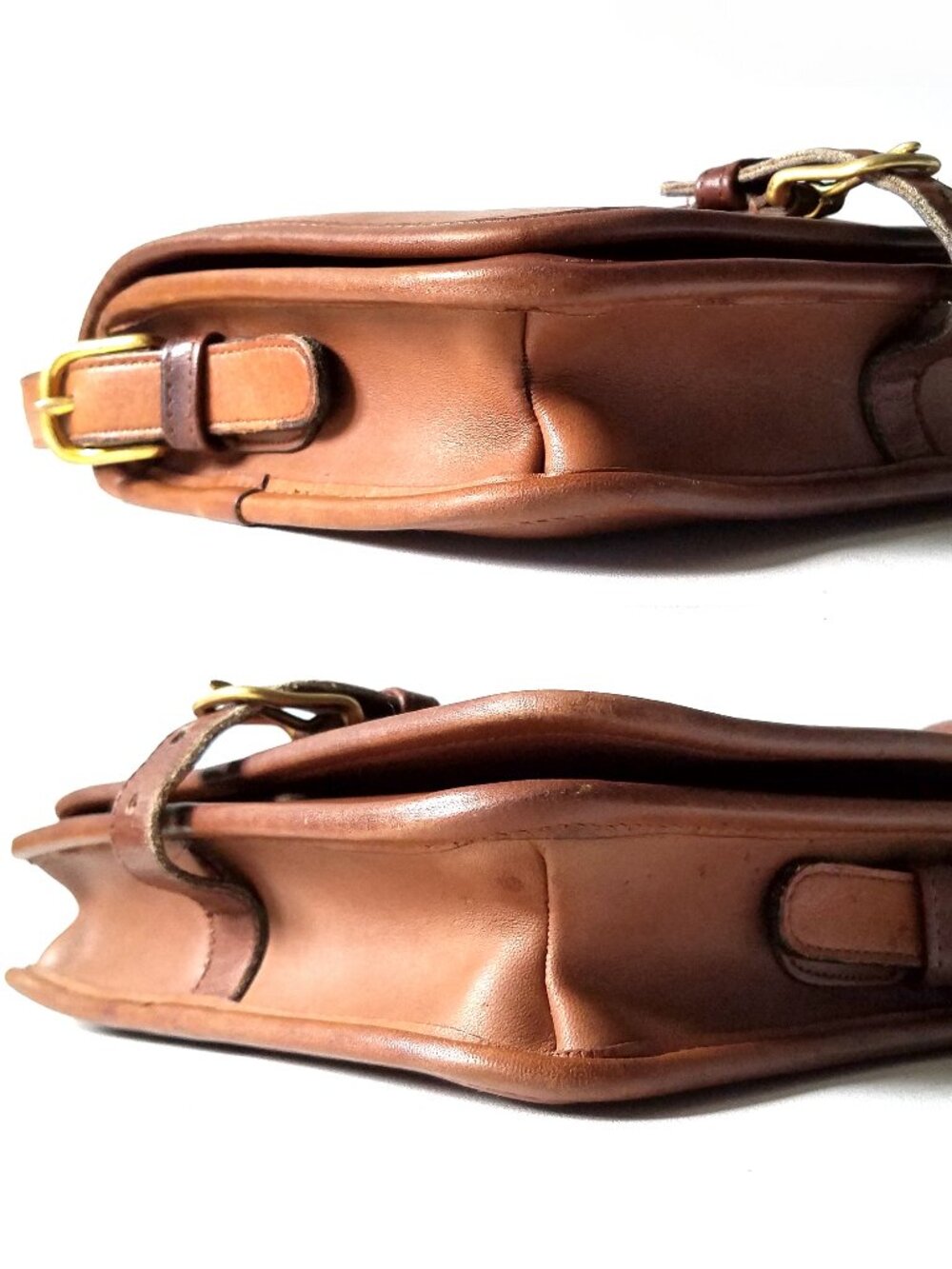 Vintage Coach Saddle Pouch Crossbody Bag - British Tan Pre-1980s NYC Era - Picture 6 of 8
